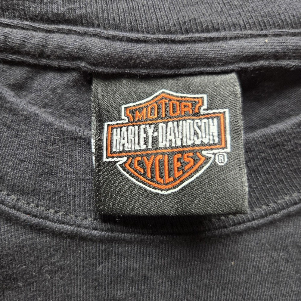 Vintage Harley-Davidson Shirt Mens Large Black Muncie Indiana Graphic Tee Bike - Picture 5 of 10